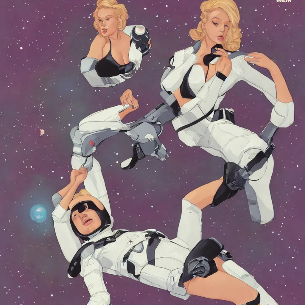 Image similar to maxim playboy astronaut pin - up by phil noto