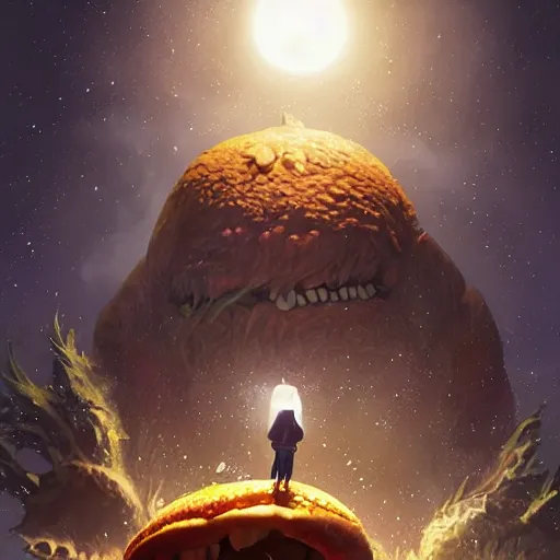 Prompt: giant moon cheese monster with emma roberts, 8 k, depth of field, 3 d, art by artgerm and greg rutkowski