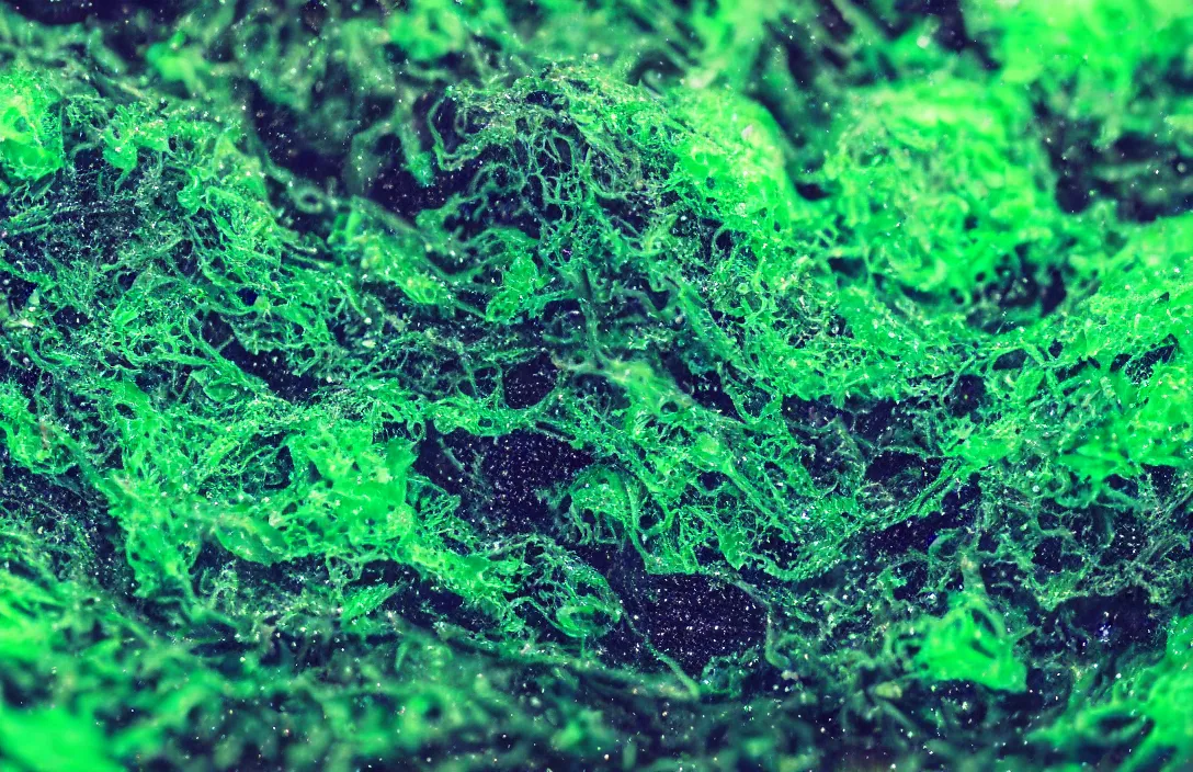 Image similar to cthulu closeup, under water, glowing algae, sigma lens, strong bokeh, photography, highly detailed, 8 5 mm, f / 1. 3, foggy, dramatic lighting, 4 k