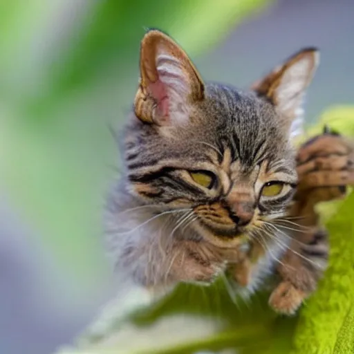 Image similar to photo of world's smallest cat the size of a honeybee