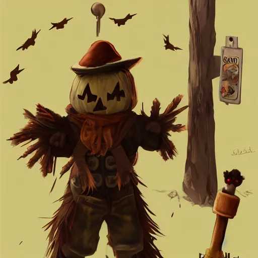 Image similar to scarecrow hunt, artstation