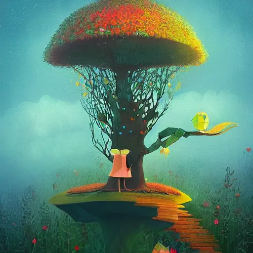 Prompt: low poly, pixar, surreal hybrid animals, nostalgia for a fairytale, magic realism, flowerpunk, mysterious vivid colors by andy kehoe and amanda clarke en un mundo de Gediminas Pranckevicius