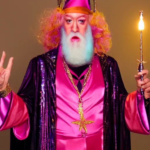 Prompt: flamboyant disco Dumbledore 8k