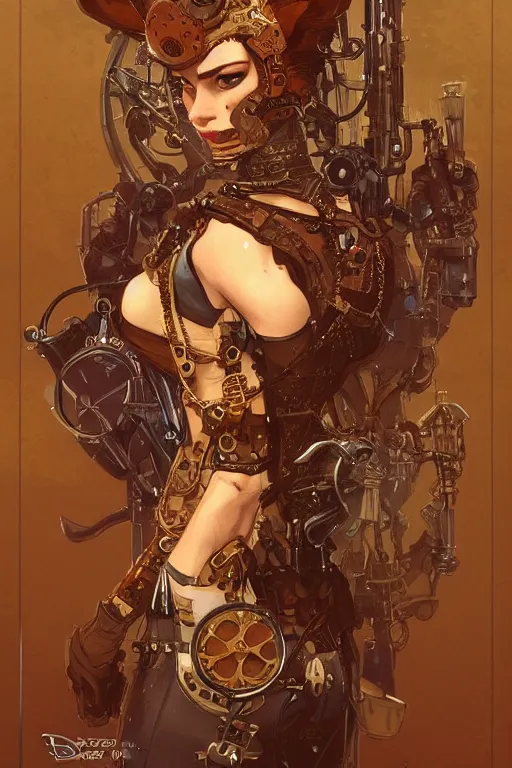 Prompt: anthropomorphic cheetah as steampunk half - cyborg, western, high fantasy, dnd, smooth, sharp focus, illustration, highly detailed, digital painting, artstation, concept art, by disney animation, rossdraws, alphonse mucha, frank fanzzeta, collectible card art