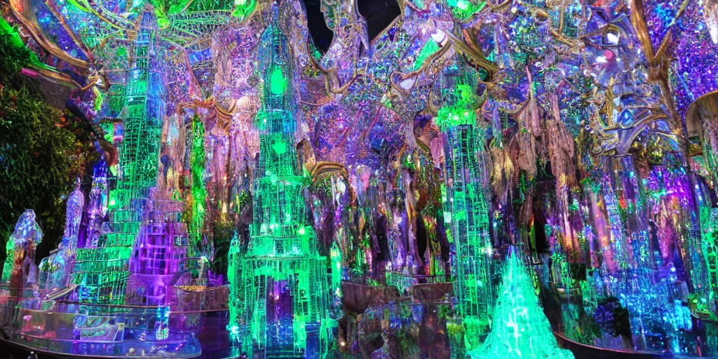 Image similar to jeweled enchanted crystal castle.