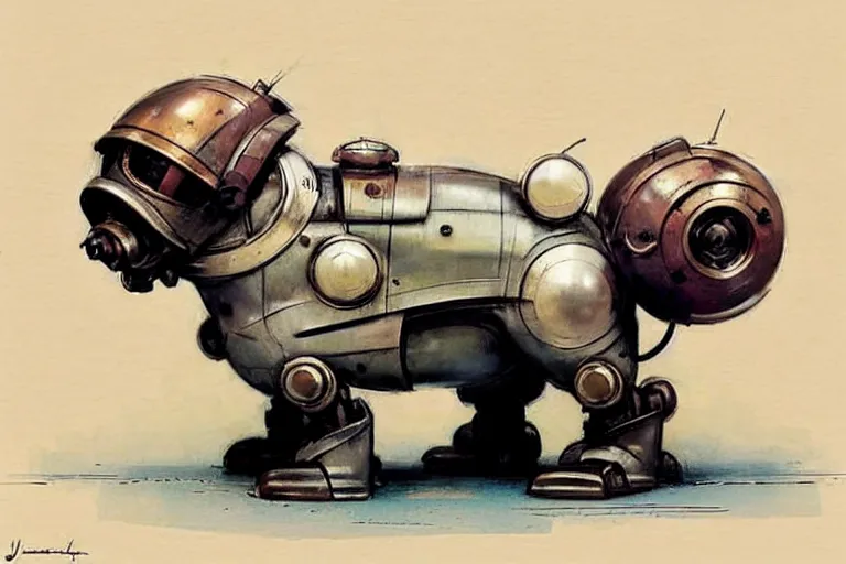 Image similar to ( ( ( ( ( 1 9 5 0 s retro future robot bulldog. muted colors. ) ) ) ) ) by jean - baptiste monge!!!!!!!!!!!!!!!!!!!!!!!!!!!!!!