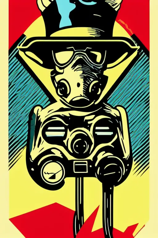 Image similar to fallout 7 6 retro futurist illustration art by butcher billy, sticker, colorful, illustration, highly detailed, simple, smooth and clean vector curves, no jagged lines, vector art, smooth andy warhol style