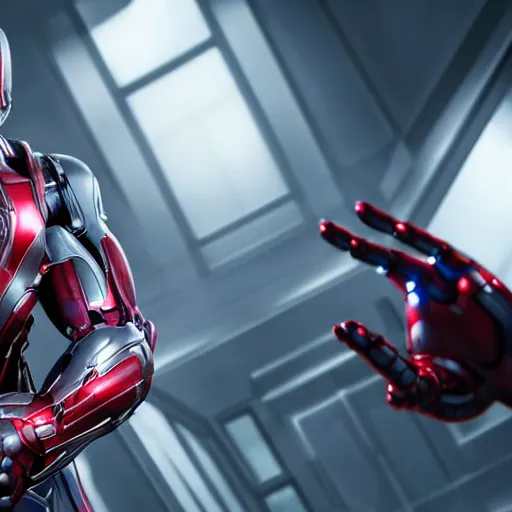 Image similar to still photo of marvel ultron, highly detailed, photorealistic portrait, bright studio setting, studio lighting, crisp quality and light reflections, unreal engine 5 quality render