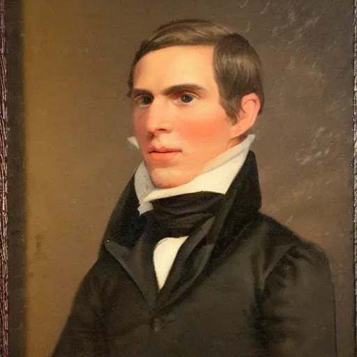 Image similar to An early 1800s oil painting of Jerma985 in the early 1800s, grainy, realistic, very realistic, hyperrealistic, highly detailed, very detailed, extremely detailed, very neat, very epic, very cool, detailed, trending on artstation