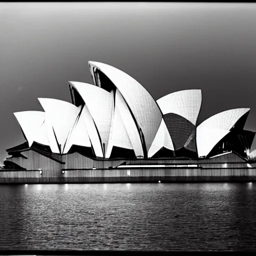 Prompt: Sydney Opera house on fire, photo by ansel adams |