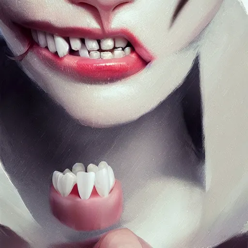 Image similar to luxury tooth art by guweiz and greg rutkowski, matte, intricate, elegant, highly detailed, smooth, sharp focus, artstation