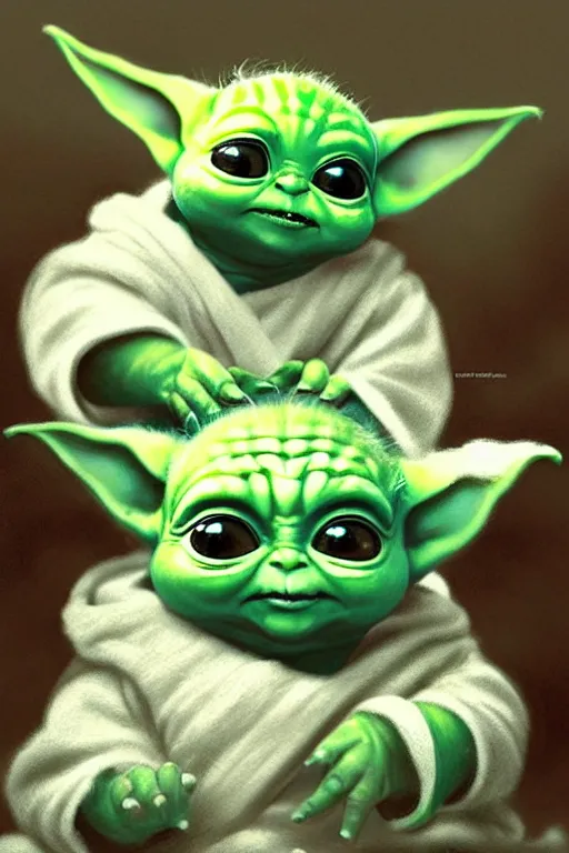 Prompt: Rahul Gandhi as baby yoda, baby yoda costume, Rahul Gandhi hairstyle, baby yoda body type, Rahul Gandhi Face, calm, cute, portrait, baby figure, highly detailed, digital painting, artstation, concept art, smooth, sharp focus, illustration, cinematic lighting, art by artgerm and greg rutkowski and alphonse mucha