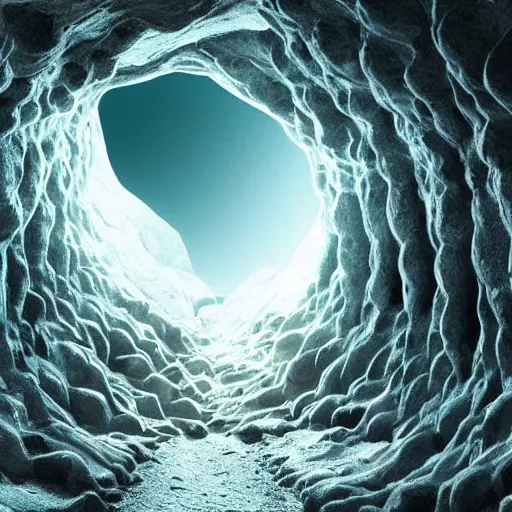 Image similar to a cave leading into the infinite universe