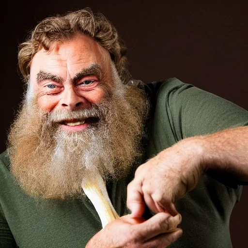 Image similar to close up shot of brian blessed now living life as a pelican to prepare for role in roald dahl adaptation. photography, photographic