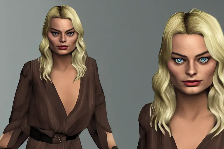 Prompt: margot robbie in garry's mod