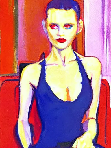 Image similar to portrait of abbey lee by john watkiss