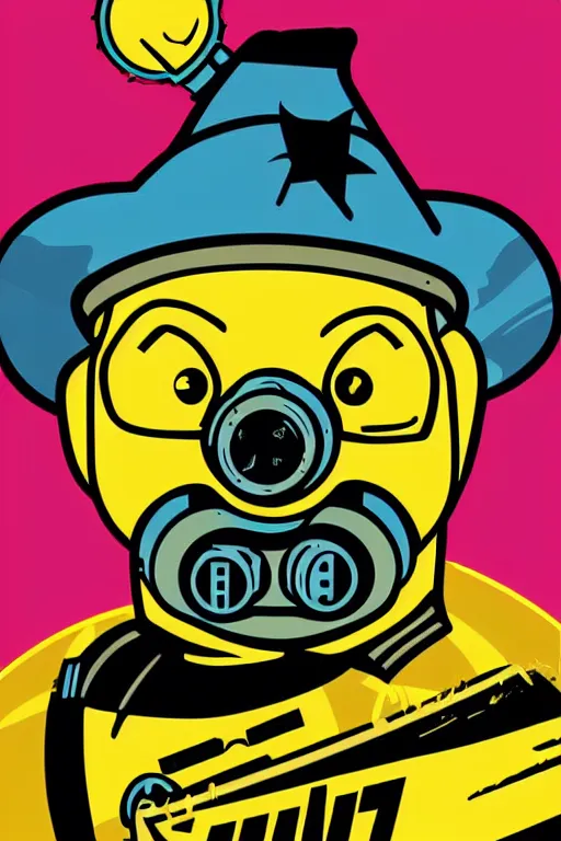 Image similar to fallout 7 6 retro futurist illustration art by butcher billy, sticker, colorful, illustration, highly detailed, simple, smooth and clean vector curves, no jagged lines, vector art, smooth andy warhol style