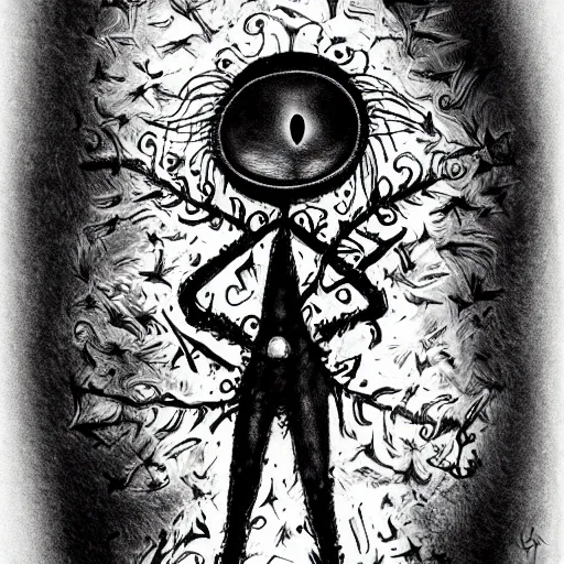 Prompt: dark art cartoon grunge drawing of elmo by tim burton - loony toons style, horror theme, detailed, elegant, intricate, trending on art station