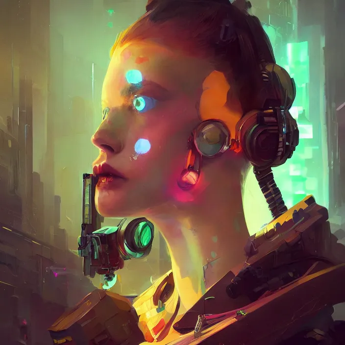 Image similar to a beautiful portrait painting of a cyberpunk girl by sergey kolesov and pascal blanche and sam yang and greg rutkowski, in style of colorful comic. symmetry, hyper detailed. octanev render. trending on artstation