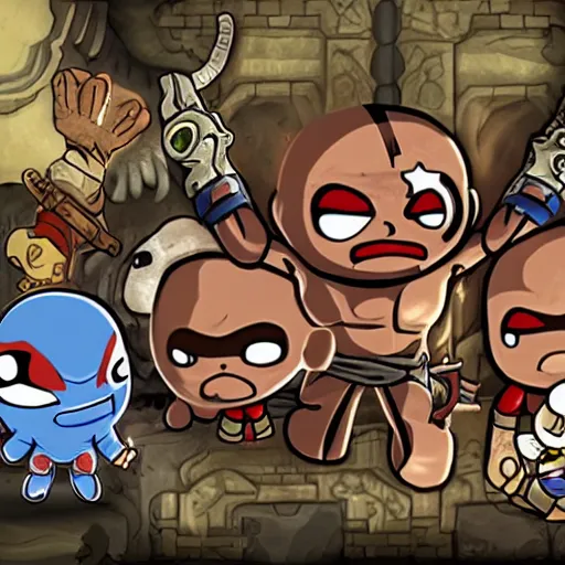 Image similar to binding of isaac god of war