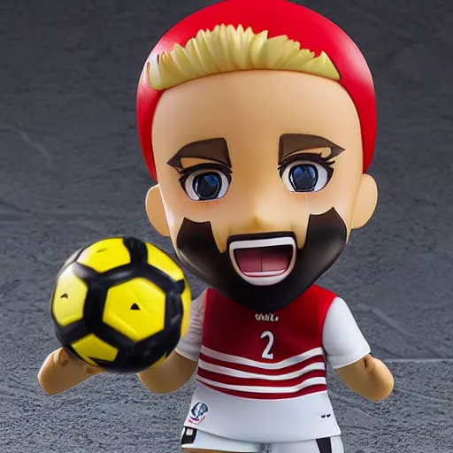 Prompt: arturo vidal as an anime nendoroid of, detailed product photo