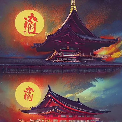 Prompt: japanese buddhist temple by anato finnstark, by alena aenami, by john harris, by ross tran, by wlop, by andreas rocha