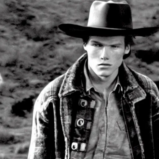 Prompt: high quality, extremely detailed photograph of young clint eastwood as marty mcfly in back to the future old west 1 8 8 5, directed by steven spielberg