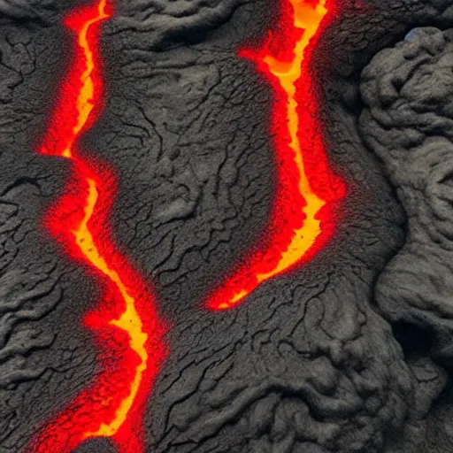 Image similar to cooling lava flow shaped like contorted human bodies, souls of the damned, volcanic island, dreadful implications, magma, lava, volcano.