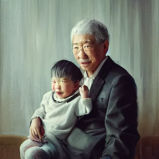 Prompt: portrait of a great father by wlop, bright masterpiece