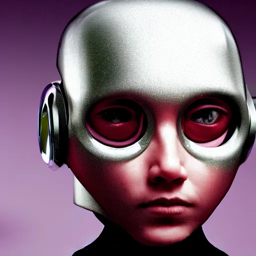 Prompt: portrait of a young cyborg, in the style of Chris Cunningham