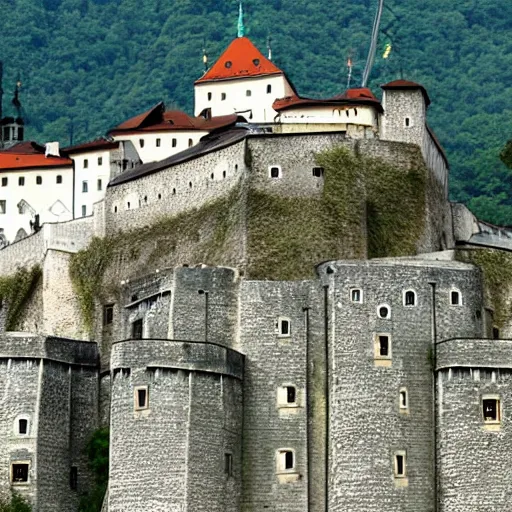 Image similar to Sauron\'s army surrounding the Ljubljana castle in Slovenia