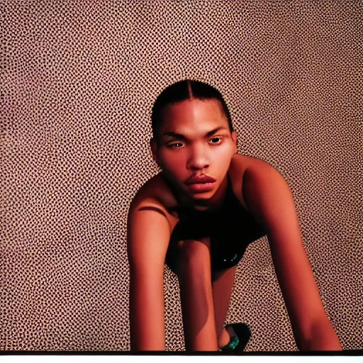 Image similar to realistic photoshooting for a new nike lookbook, color film photography, photo of a woman, photo in style of tyler mitchell, shusei nagaoka, steven meisel, petra collins, 3 5 mm