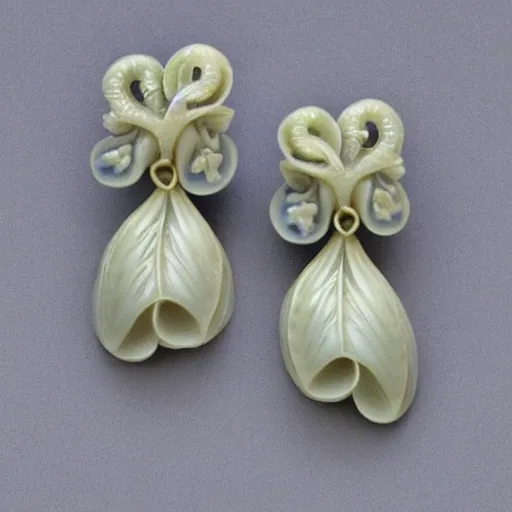 Image similar to a rene lalique made earring in the style of artnouveau