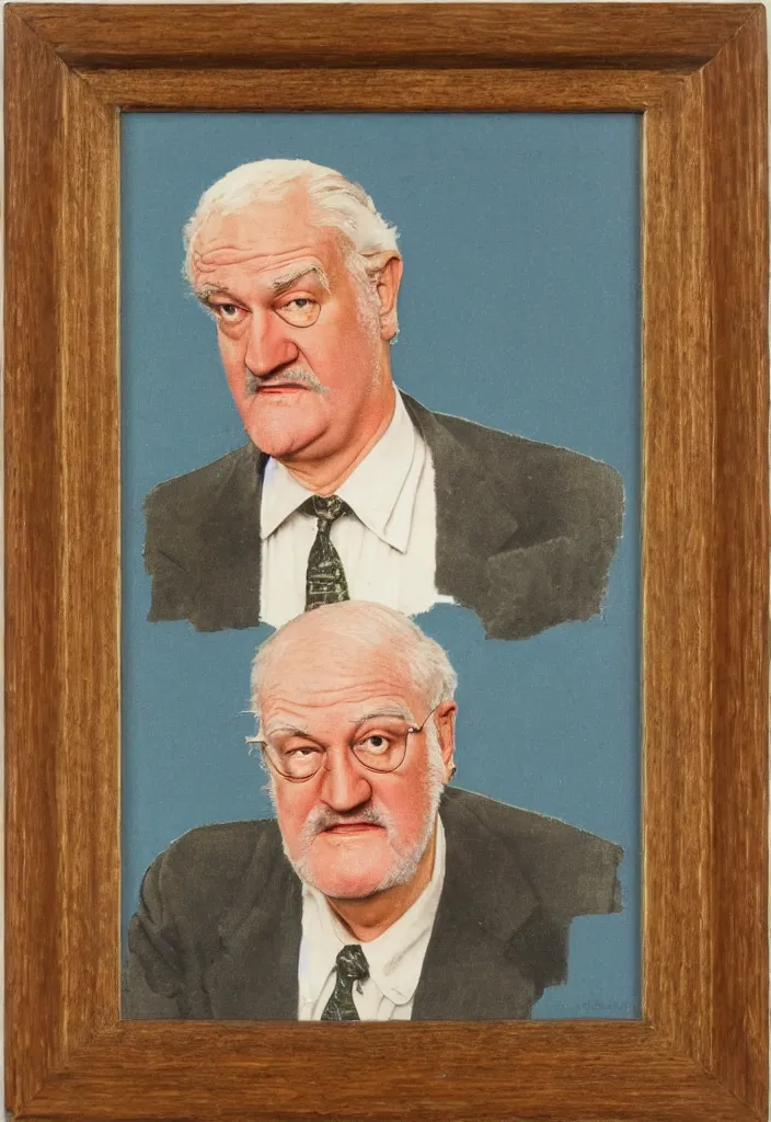 Image similar to upper body portrait of actor kenneth mcmillan in the style of norman rockwell, colour