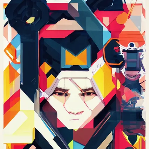 Prompt: Supreme x Rockman x Tronne Bonne profile picture by Sachin Teng, asymmetrical, Organic Painting ,geometric shapes, hard edges, energetic, graffiti, street art:2 by Sachin Teng:4