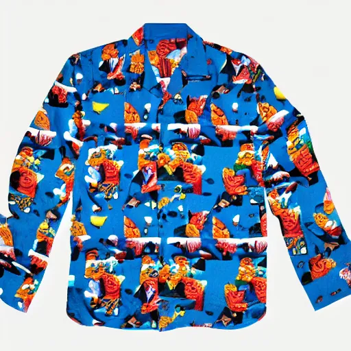 Image similar to a hawaiian shirt with a pattern of lenin heads