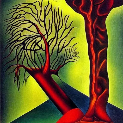 Prompt: A beautiful tree, surrealist, cubism, famous artwork by Salvador Dalí