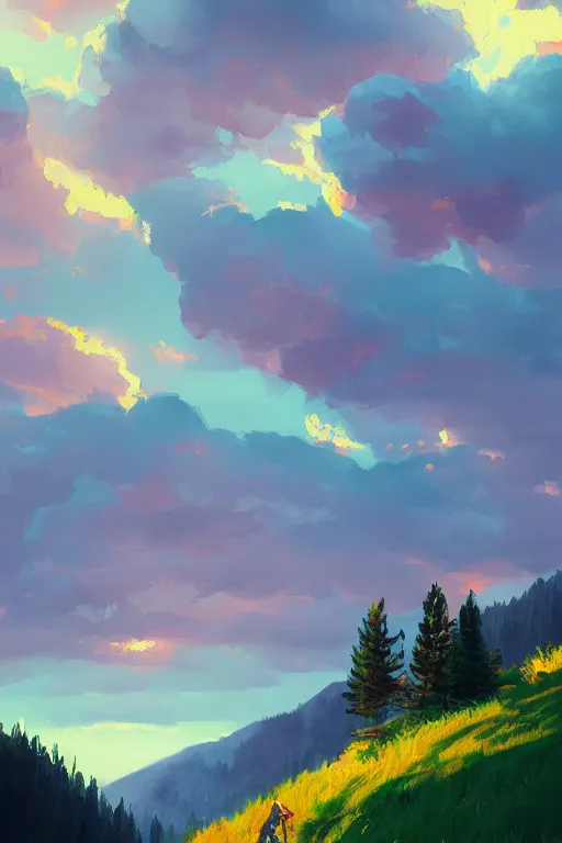 Image similar to enlightenment dramatic light, impressionist painting, colorful clouds, digital painting, artstation, simon stalenhag