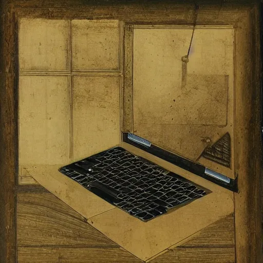 Image similar to “ a laptop computer by leonardo da vinci ”