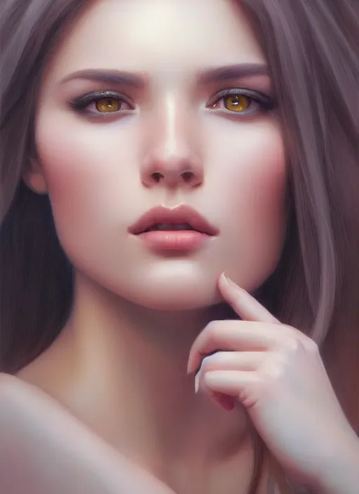 Image similar to photo of a gorgeous young woman in the style of stefan kostic, realistic, sharp focus, 8 k high definition, insanely detailed, intricate, elegant, art by stanley lau and artgerm