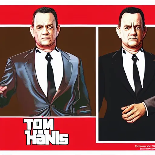 Image similar to tom hanks gta v loading screen art,