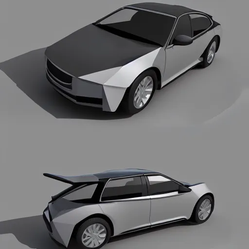 Image similar to a low poly model of a car