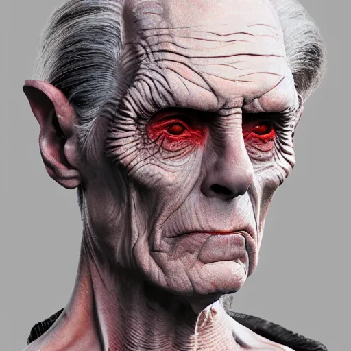 Prompt: hyperrealistic full body image of ace ventura disguised as ( emperor palpatine ), stunning 3 d render, inspired by istvan sandorfi & greg rutkowski & unreal engine, perfect symmetry, dim volumetric cinematic lighting, 8 k octane comprehensive render, extremely hyper - detailed, incredibly lifelike attributes, intricate, real flesh texture, masterpiece, artstation, stunning,