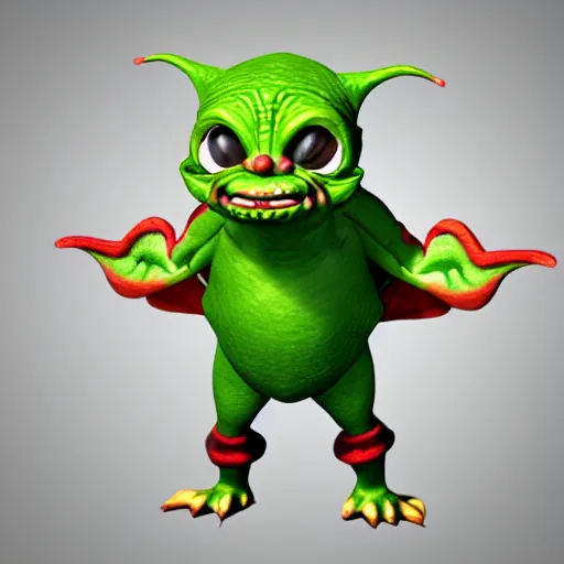 Image similar to poorly rendered 3 d adorable goblin