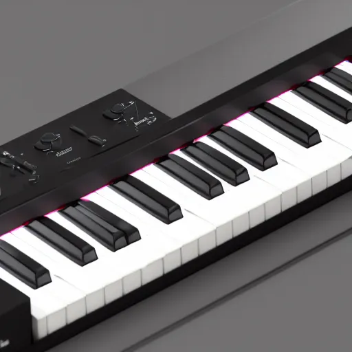 Prompt: 3d render of a midi keyboard, 8k, unreal engine, octane render, bright