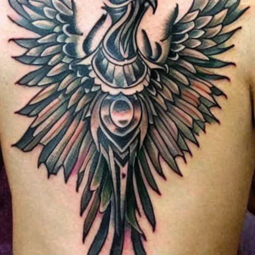 Men's phoenix tattoo design on Craiyon