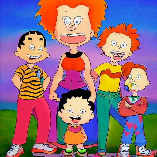 Prompt: rugrats painting by martin handford