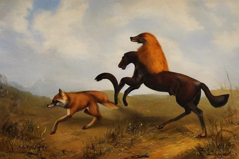 Prompt: fox hunt by randolph