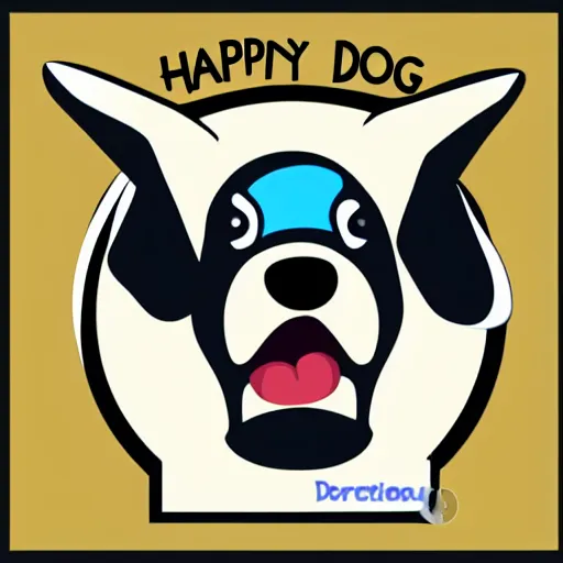 Prompt: an happy dog. Vector logo.