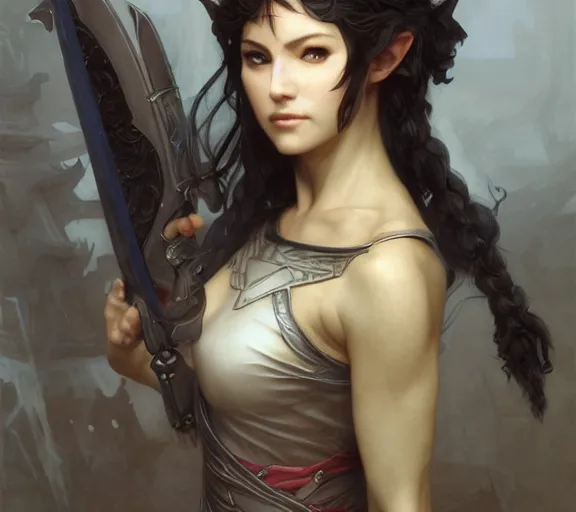 Prompt: full shot of an elven thief. symmetrical facial features. by ruan jia and stanley artgerm, range murata and wlop and ross tran and william - adolphe bouguereau. key art. fantasy illustration. award winning, artstation, intricate details, realistic, hyperdetailed, 8 k resolution.